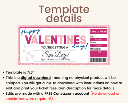 Valentine's Day Spa Day Gift Certificate
