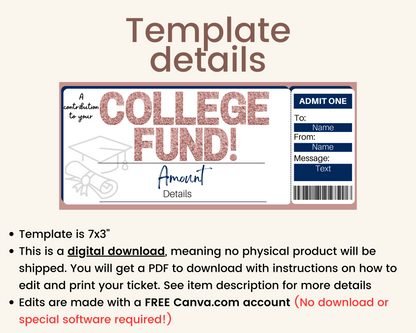 College Tuition Gift Certificate Template