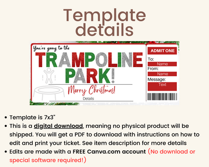 Christmas Trampoline Park Gift Ticket