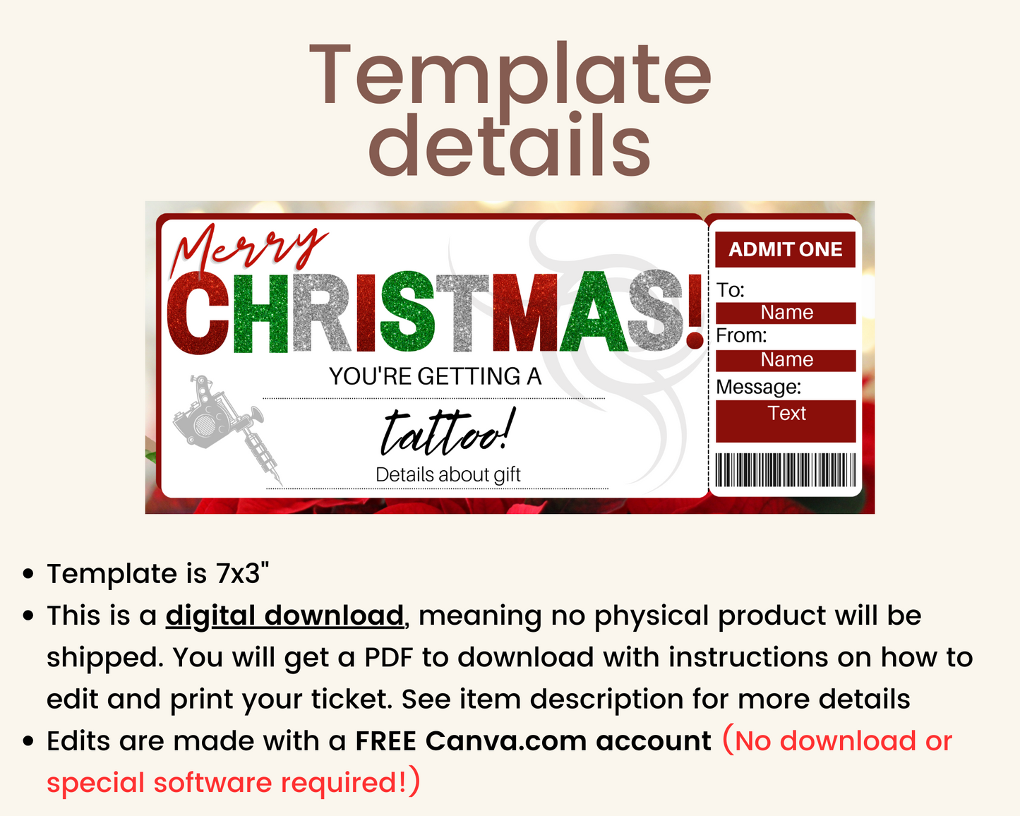 Christmas Tattoo Gift Voucher