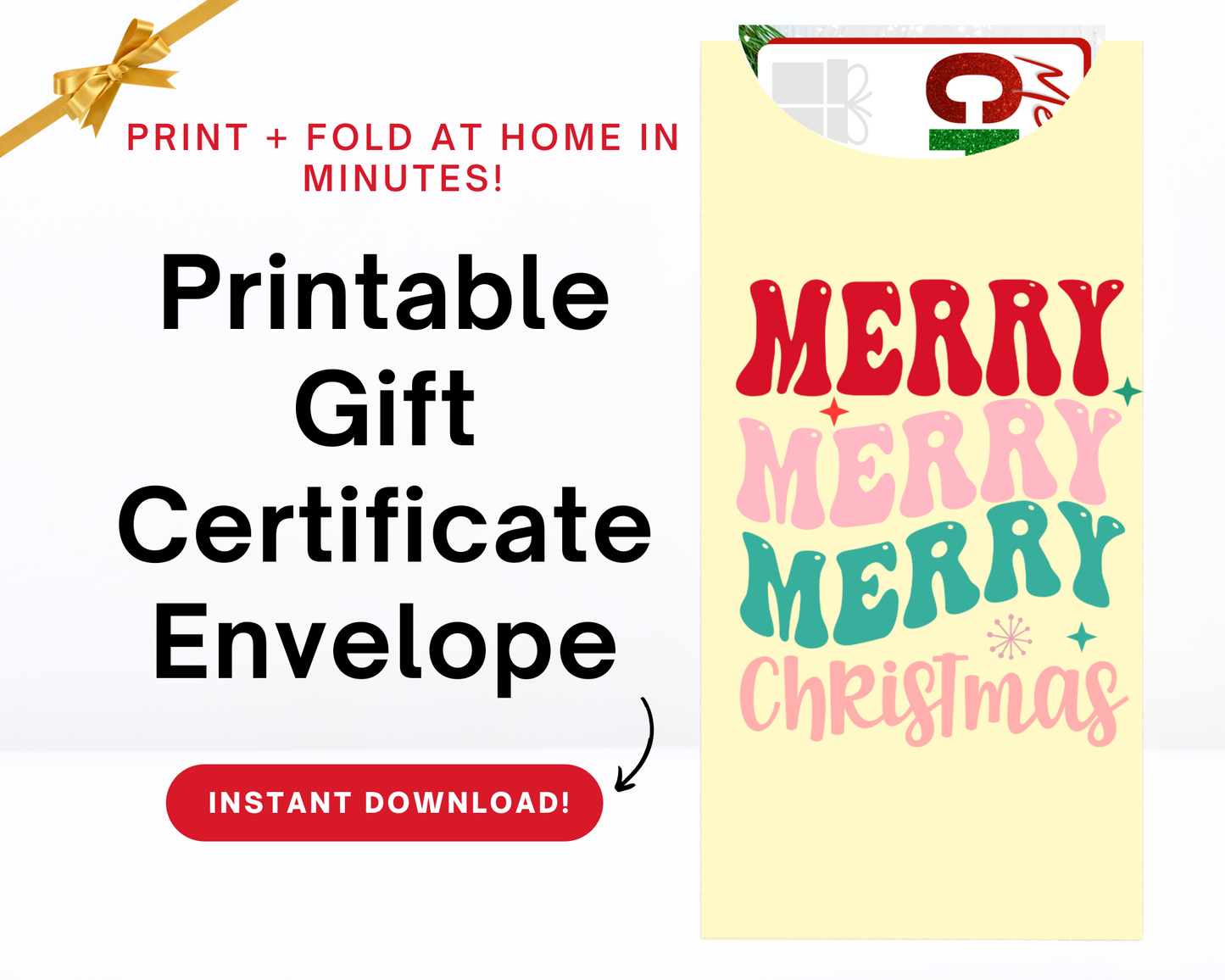 Printable Christmas Gift Ticket Envelope