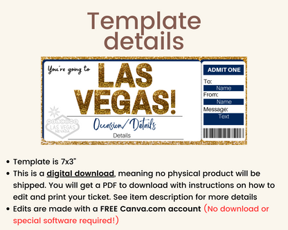 Las Vegas Boarding Pass Template