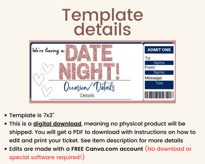 Date Night Gift Coupon Template