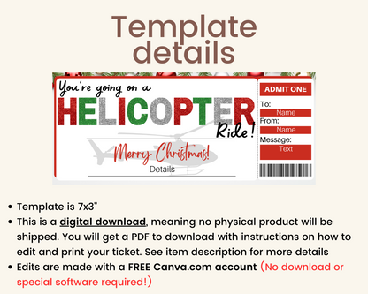 Christmas Helicopter Ride Gift Certificate