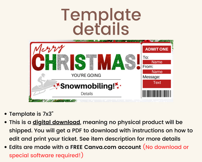 Christmas Snowmobiling Gift Certificate