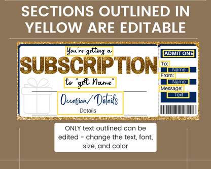 Subscription Gift Certificate