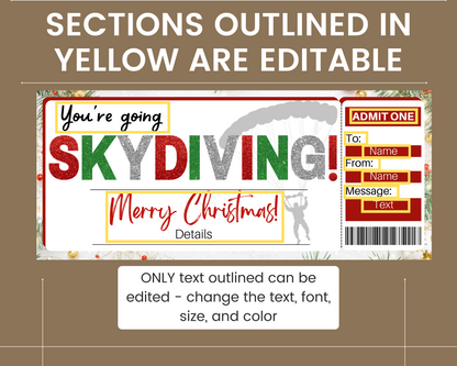 Christmas Skydiving Gift Ticket