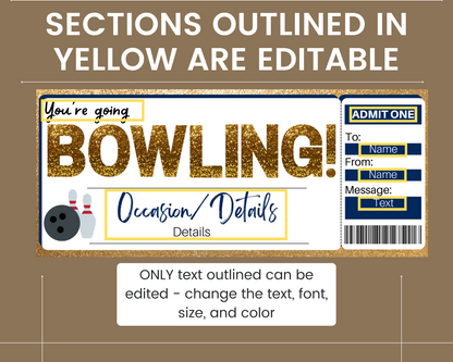 Bowling Gift Certificate Template