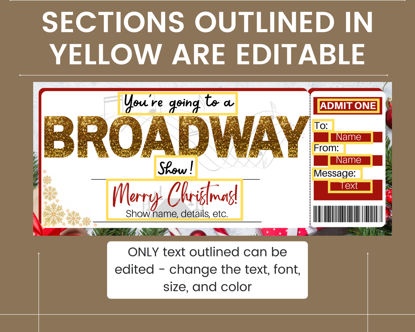 Christmas Broadway Show Certificate