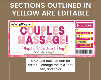 Couples Massage Valentine's Day Gift Ticket