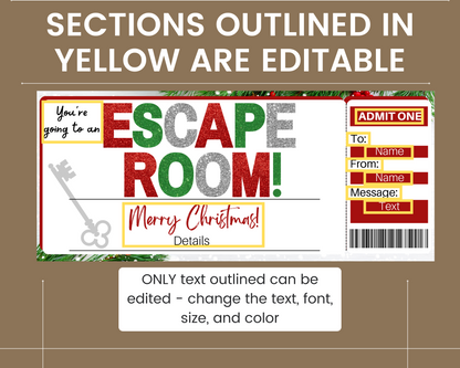 Christmas Escape Room Gift Certificate Template