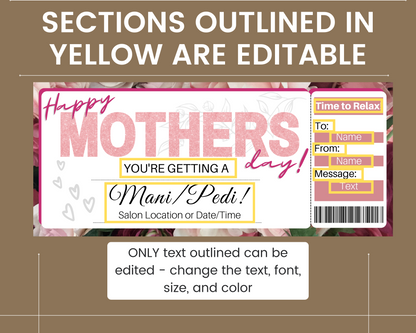 Mother's Day Mani Pedi Gift Ticket