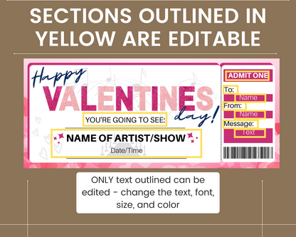 Valentine's Day Concert Ticket Template