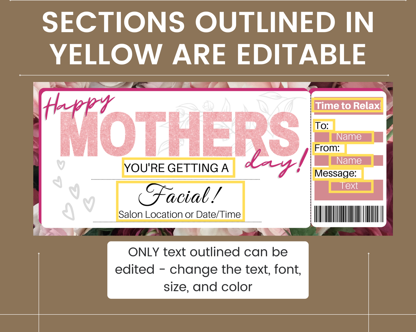 Mother's Day Facial Gift Certificate Template