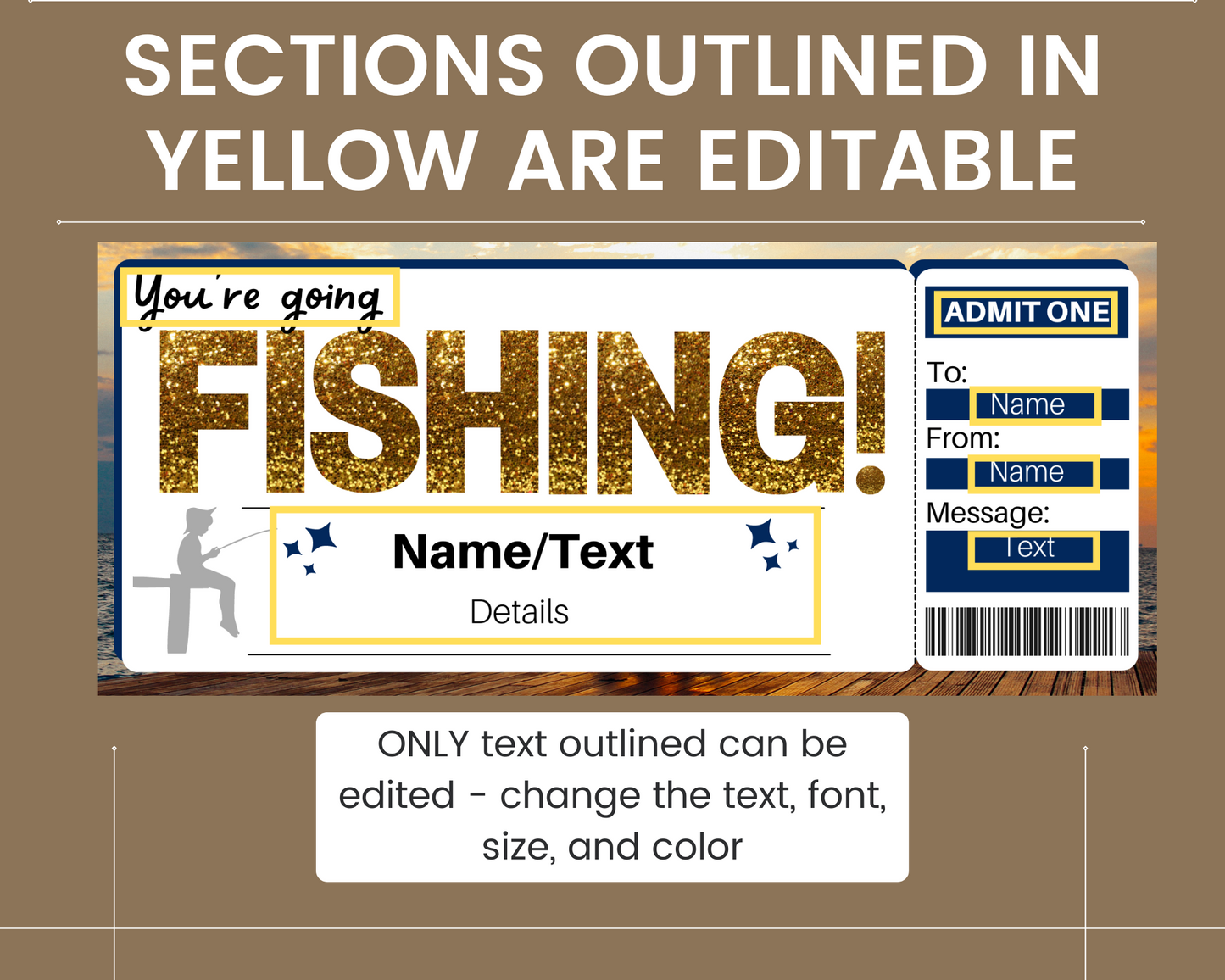 Fishing Gift Ticket Template