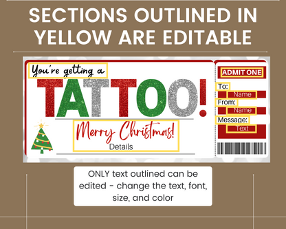 Christmas Tattoo Gift Certificate