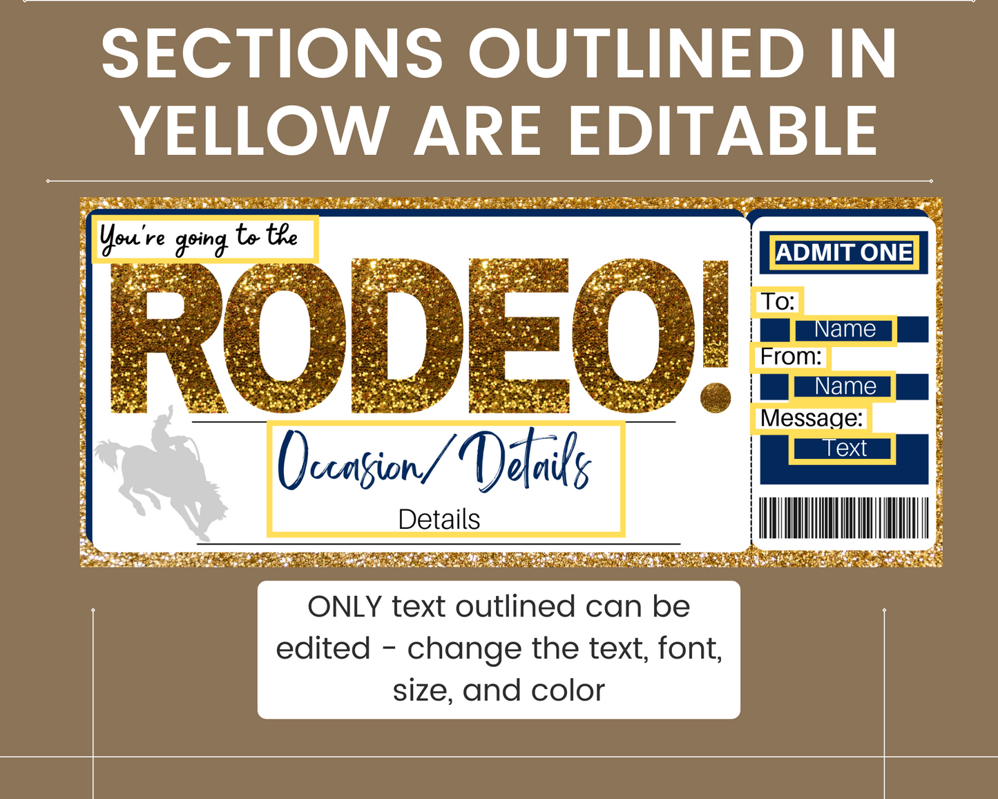 Rodeo Gift Ticket Template