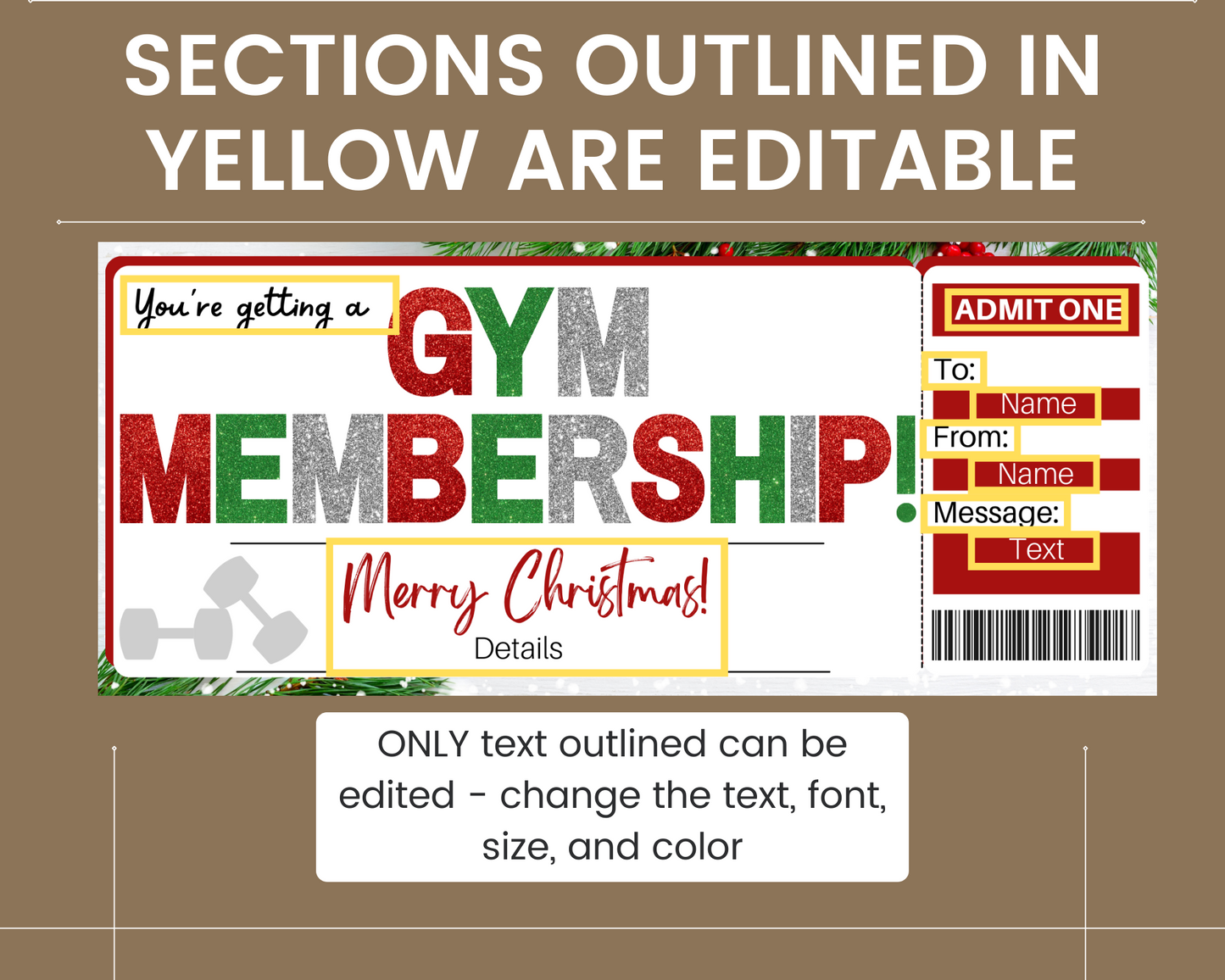 Christmas Gym Membership Ticket