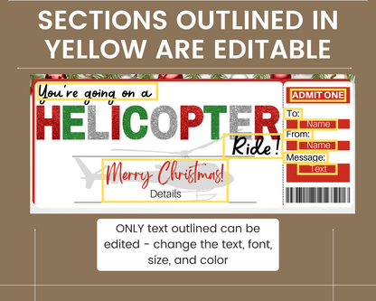 Christmas Helicopter Ride Gift Certificate