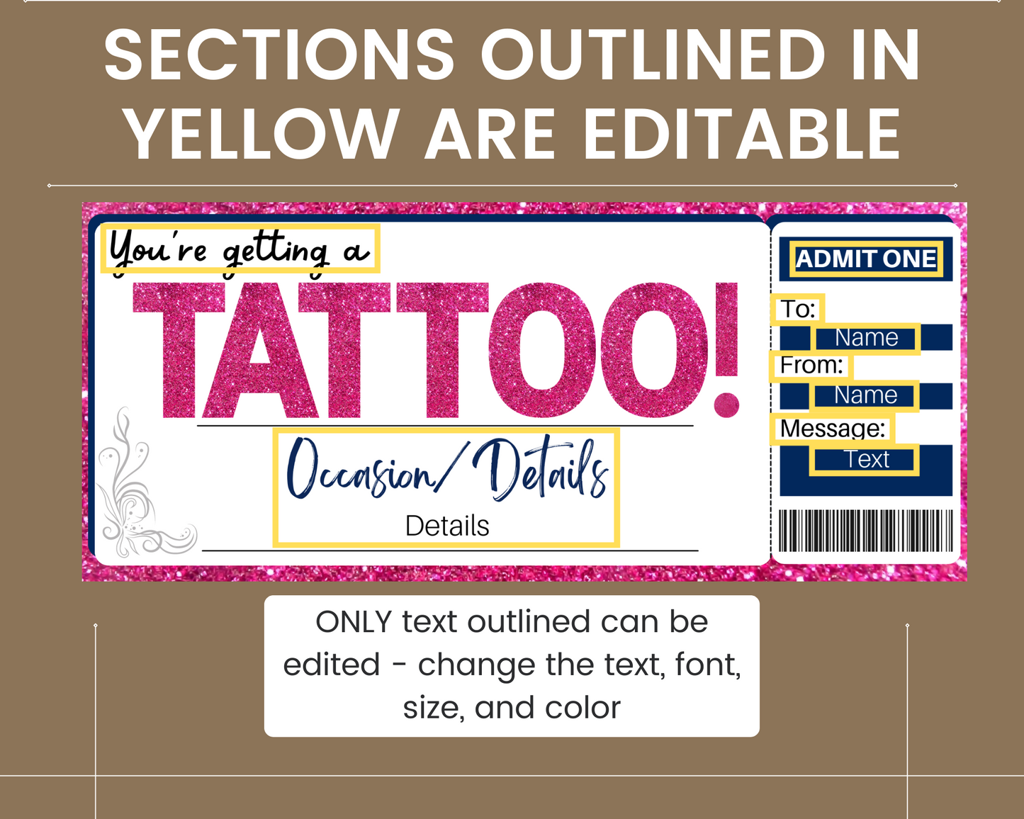 Tattoo Gift Certificate Template