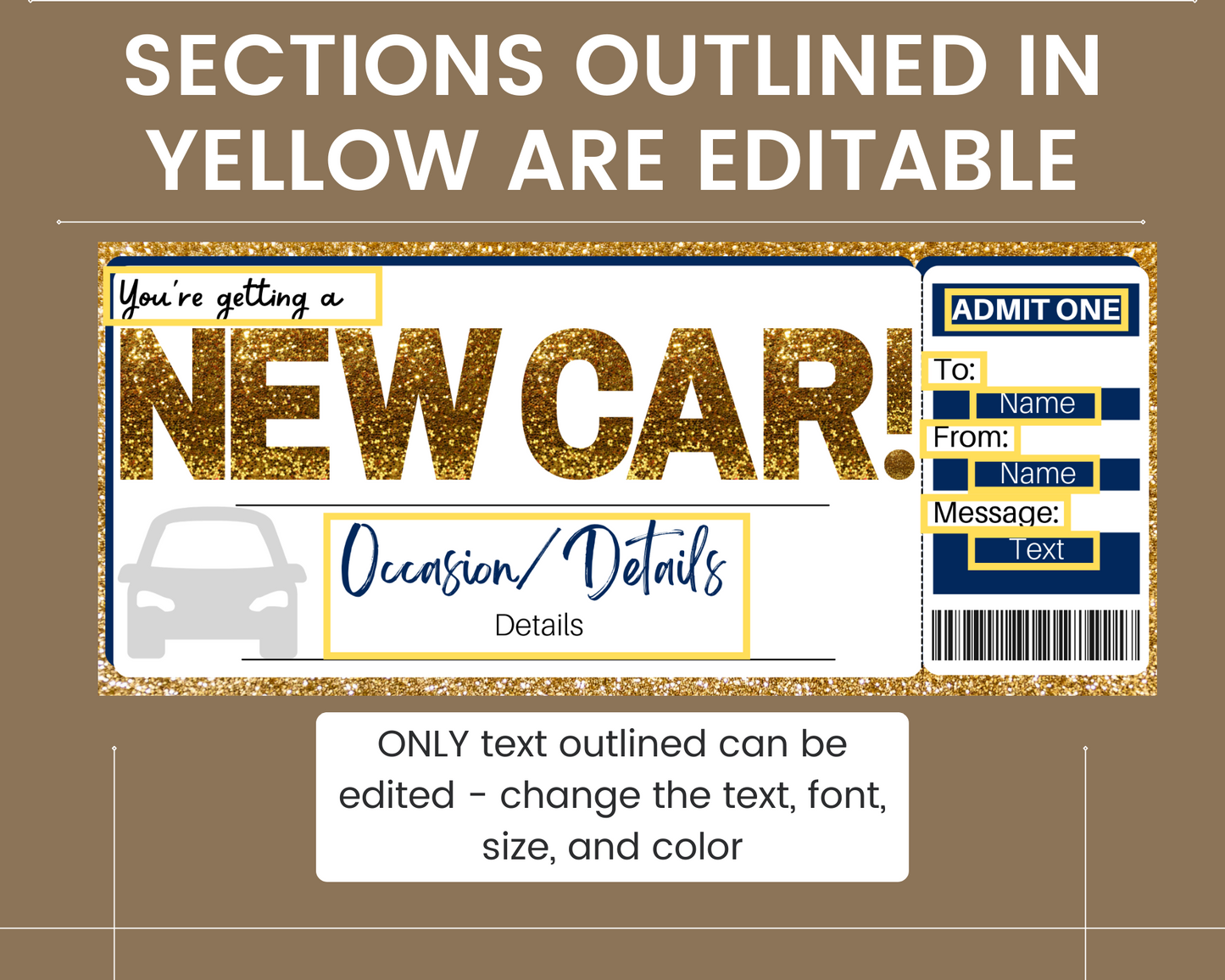 New Car Gift Certificate Template