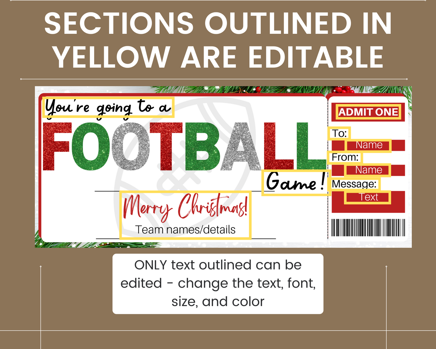 Christmas Football Game Ticket