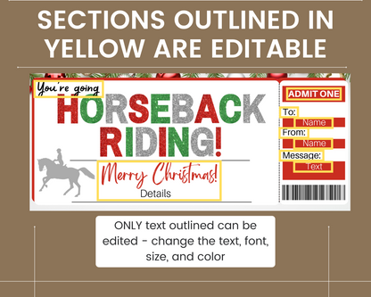 Christmas Horseback Riding Gift Ticket