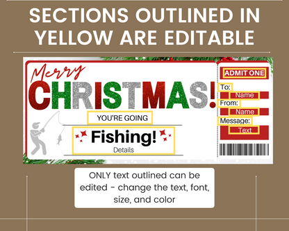 Christmas Fishing Gift Ticket