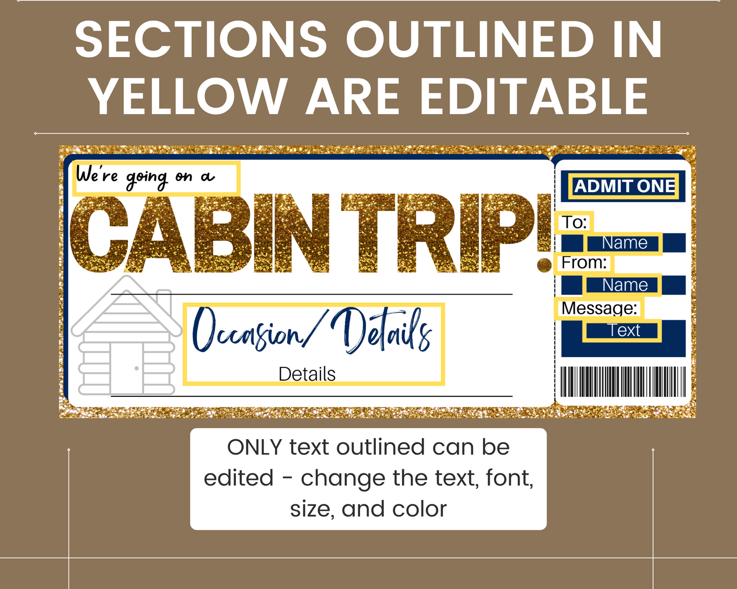 Cabin Trip Gift Ticket