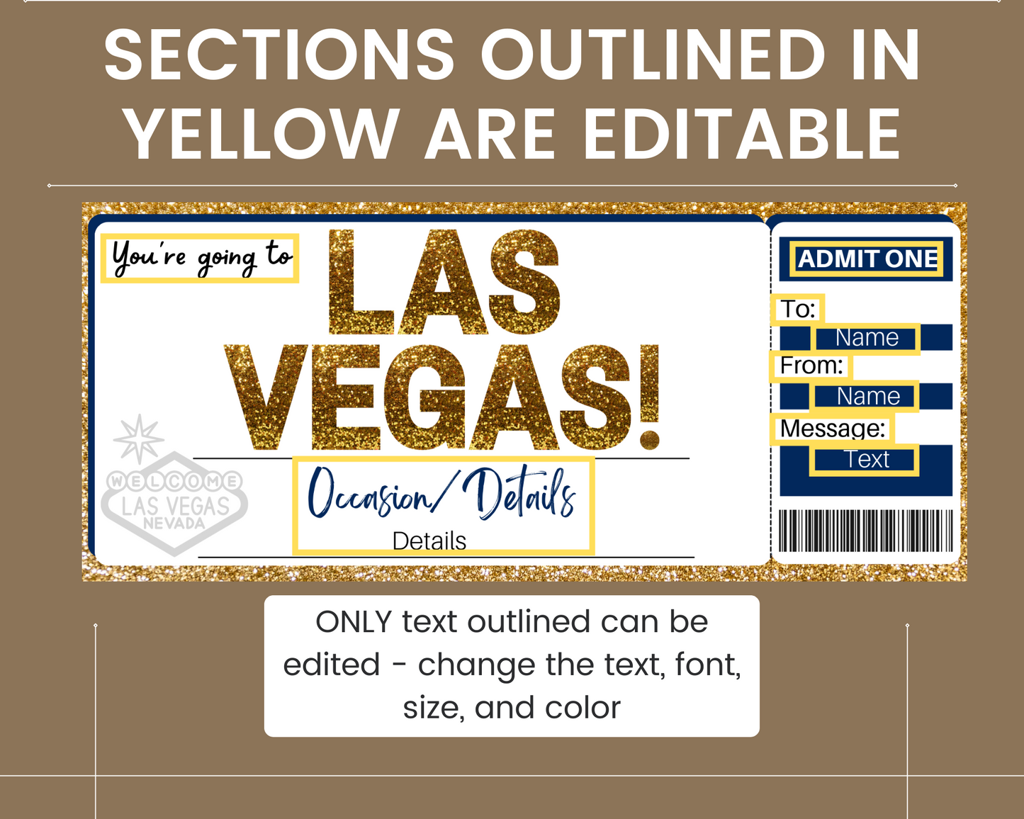 Las Vegas Boarding Pass Template