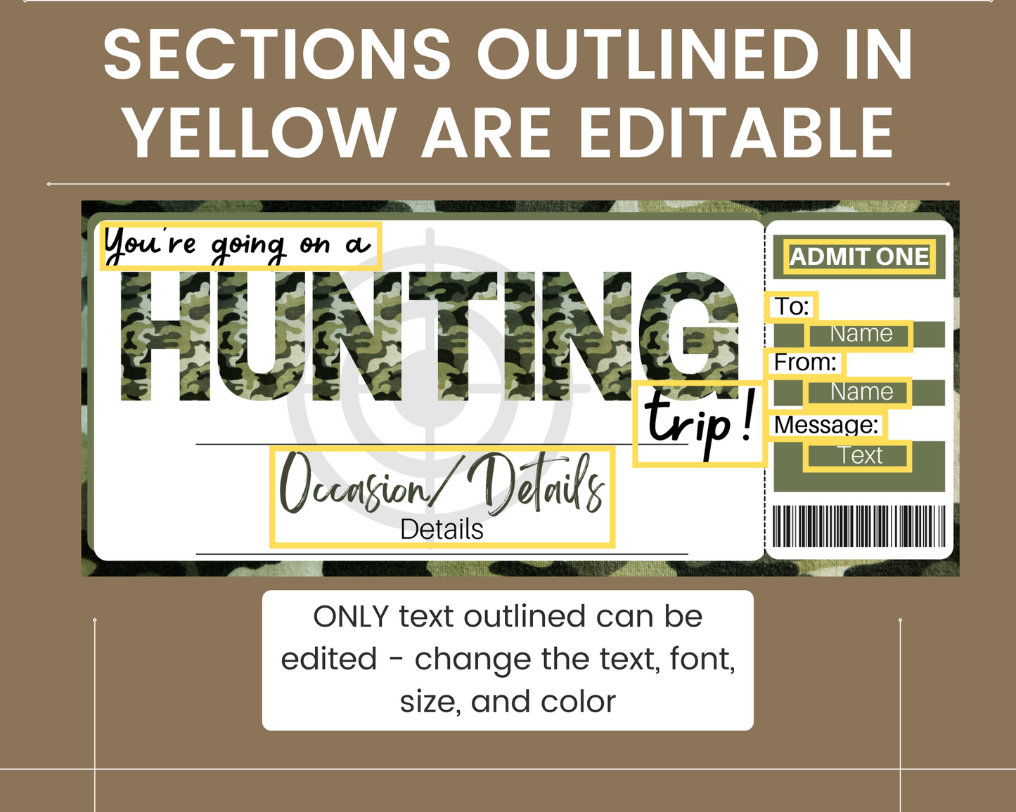 Hunting Gift Ticket Template