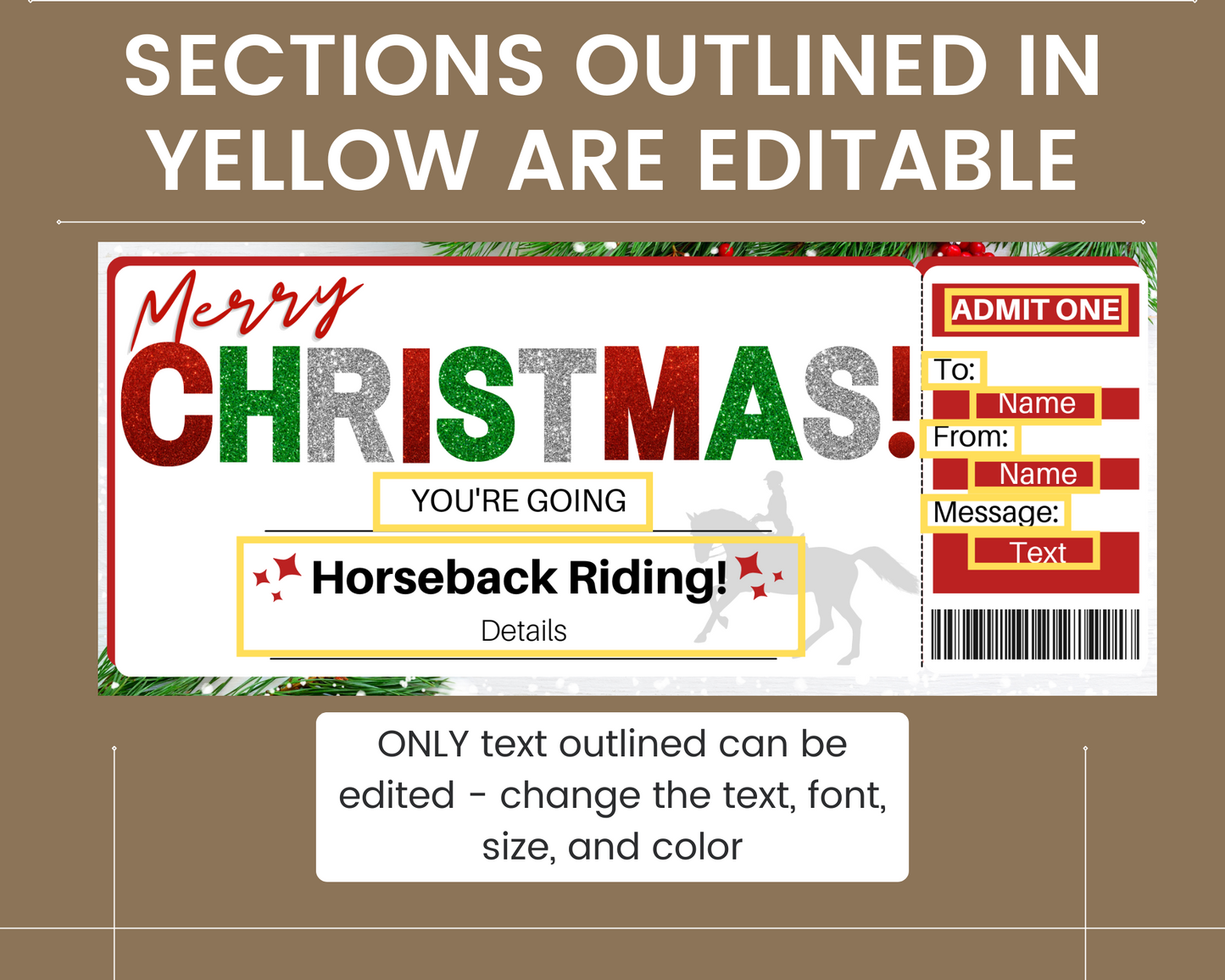 Christmas Horseback Riding Gift Certificate