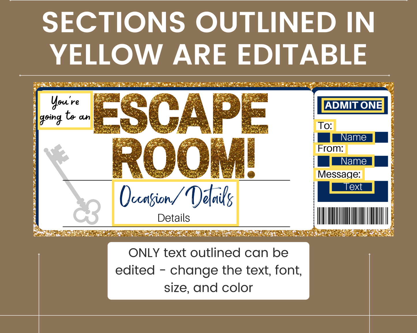 Escape Room Gift Ticket Template