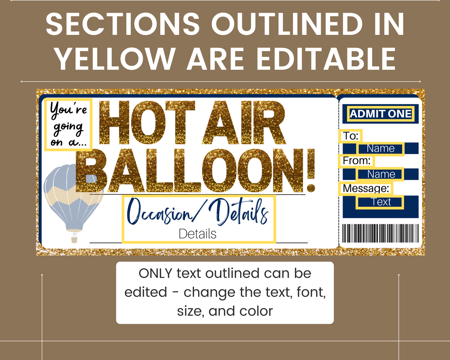 Hot Air Balloon Ride Ticket Template