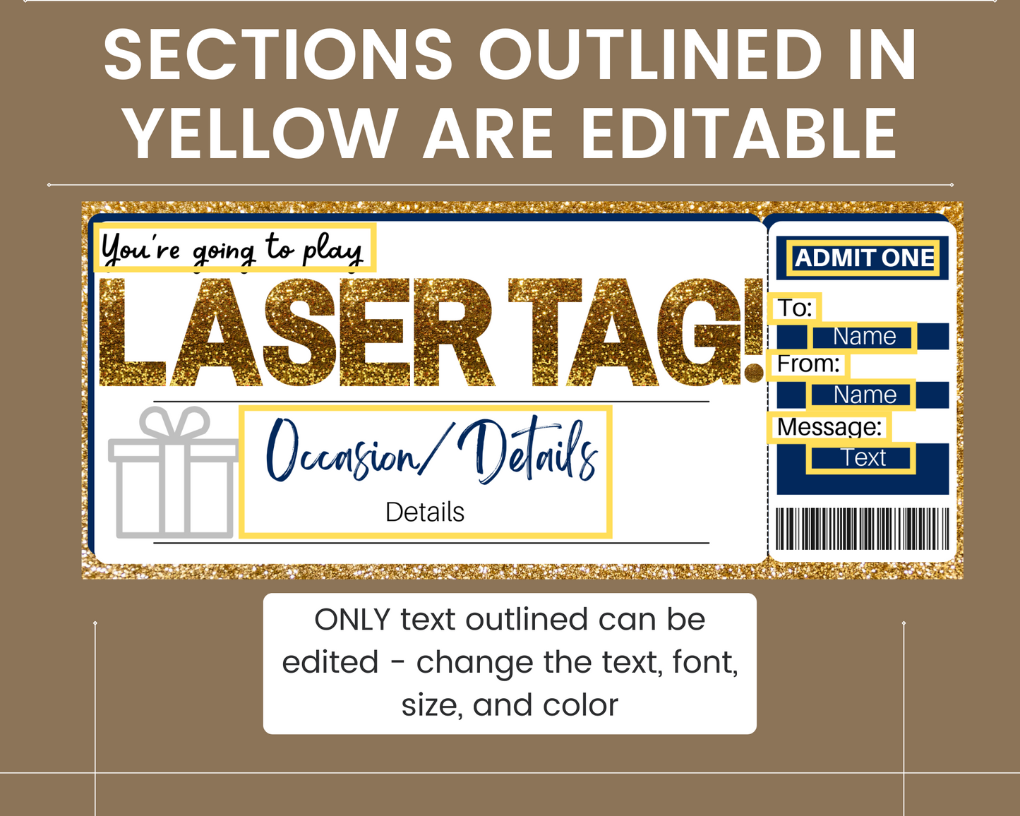 Laser Tag Gift Ticket Template