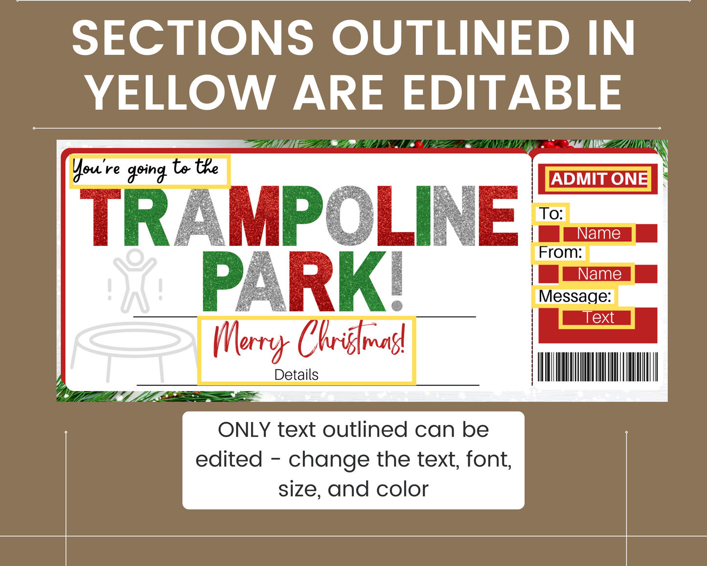 Christmas Trampoline Park Gift Ticket