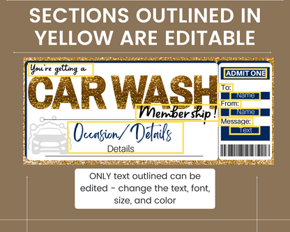 Car Wash Gift Certificate Template