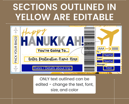 Hanukkah Boarding Pass Template