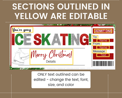 Christmas Ice Skating Gift Ticket