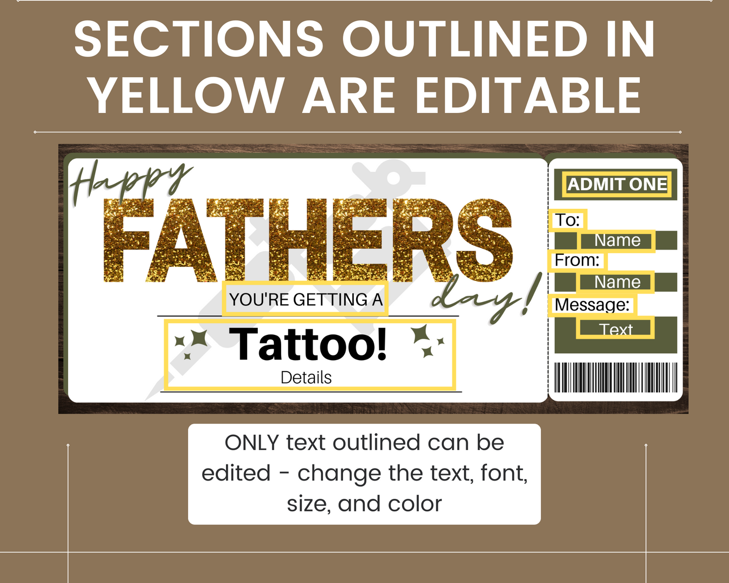 Father's Day Tattoo Gift Certificate