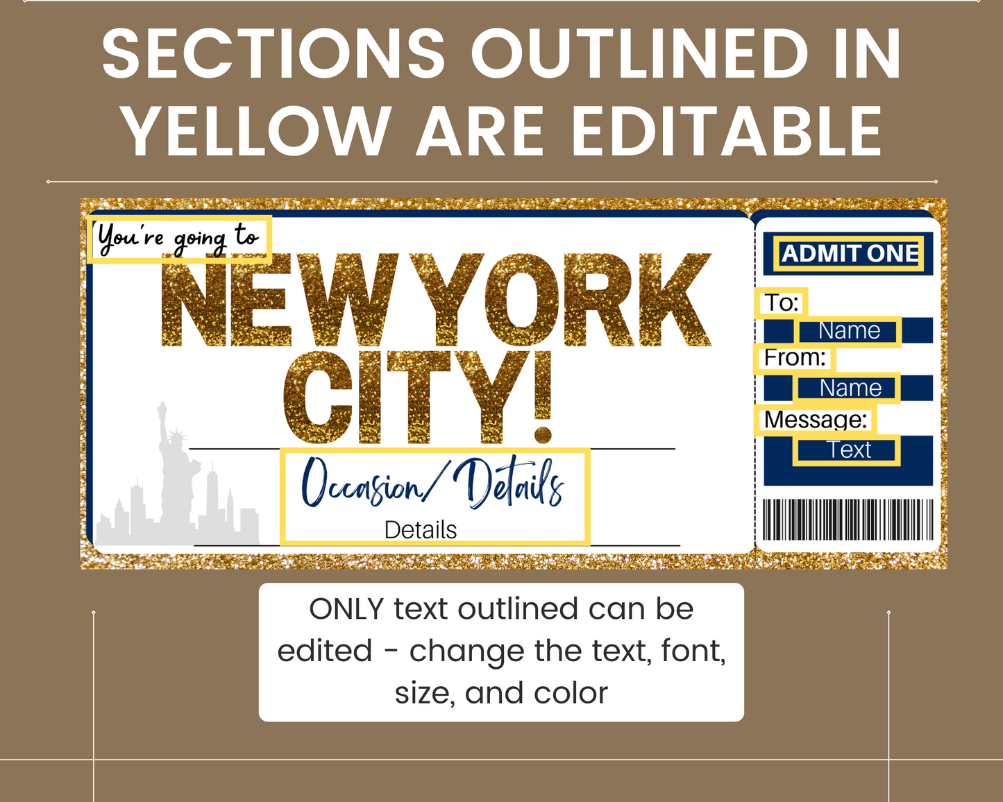 NYC Boarding Pass Template