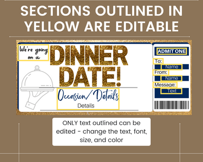 Dinner Date Gift Certificate Template