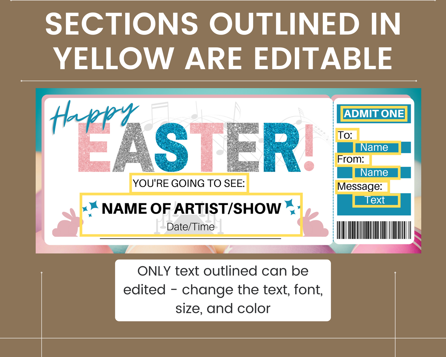 Easter Concert Ticket Template