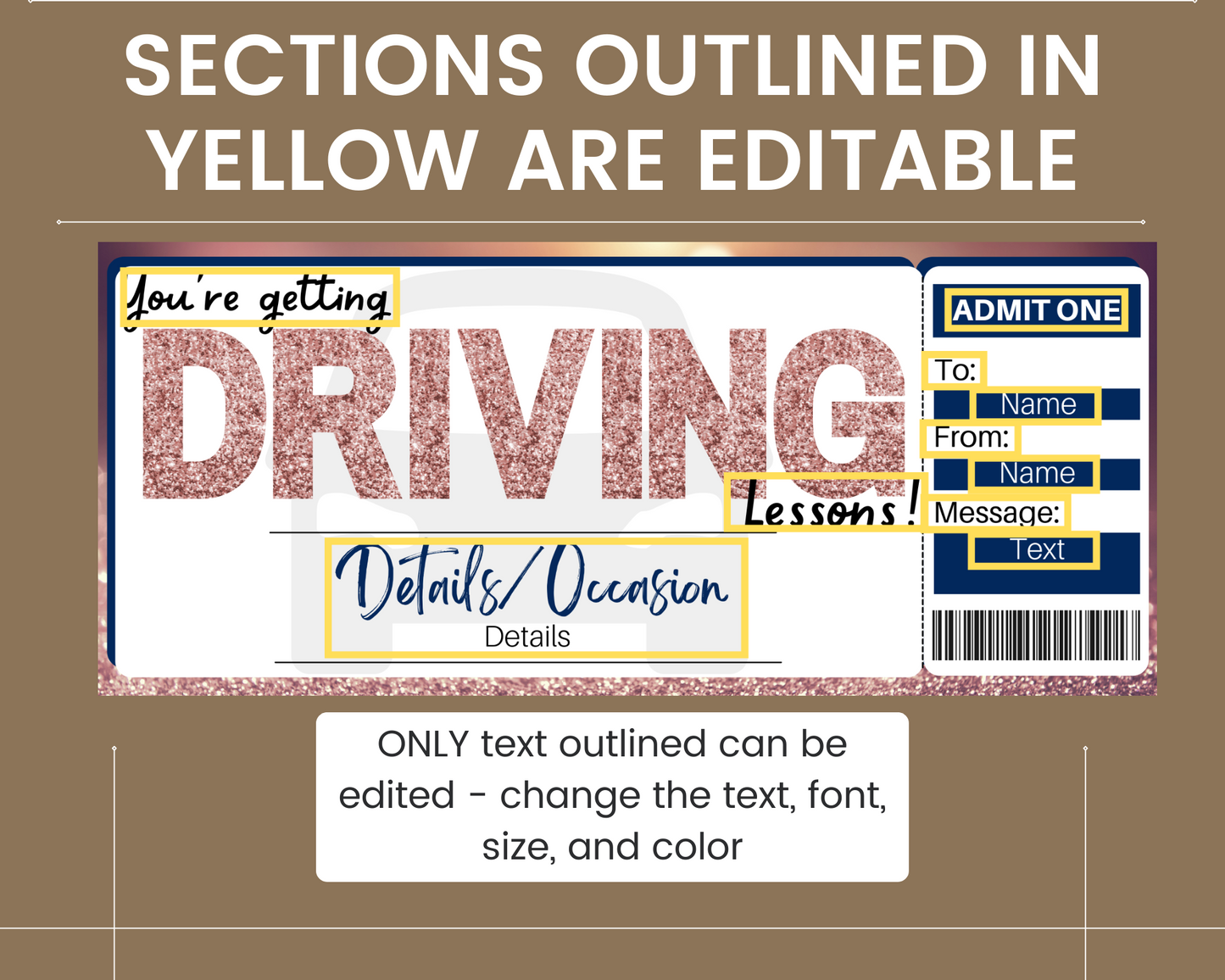 Driving Lessons Gift Certificate Template