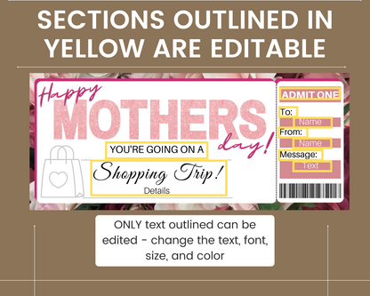 Mother's Day Shopping Trip Gift Ticket
