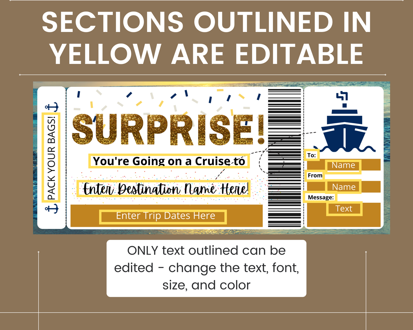 Surprise Cruise Boarding Pass