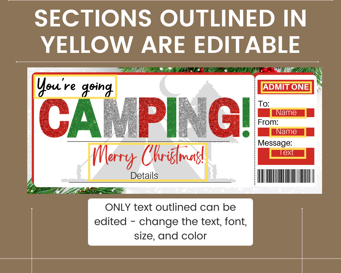 Christmas Camping Gift Certificate