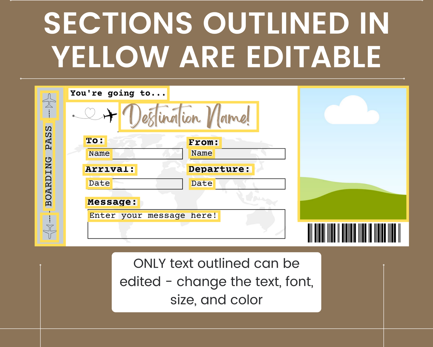 Printable Boarding Pass: Surprise Vacation Gift