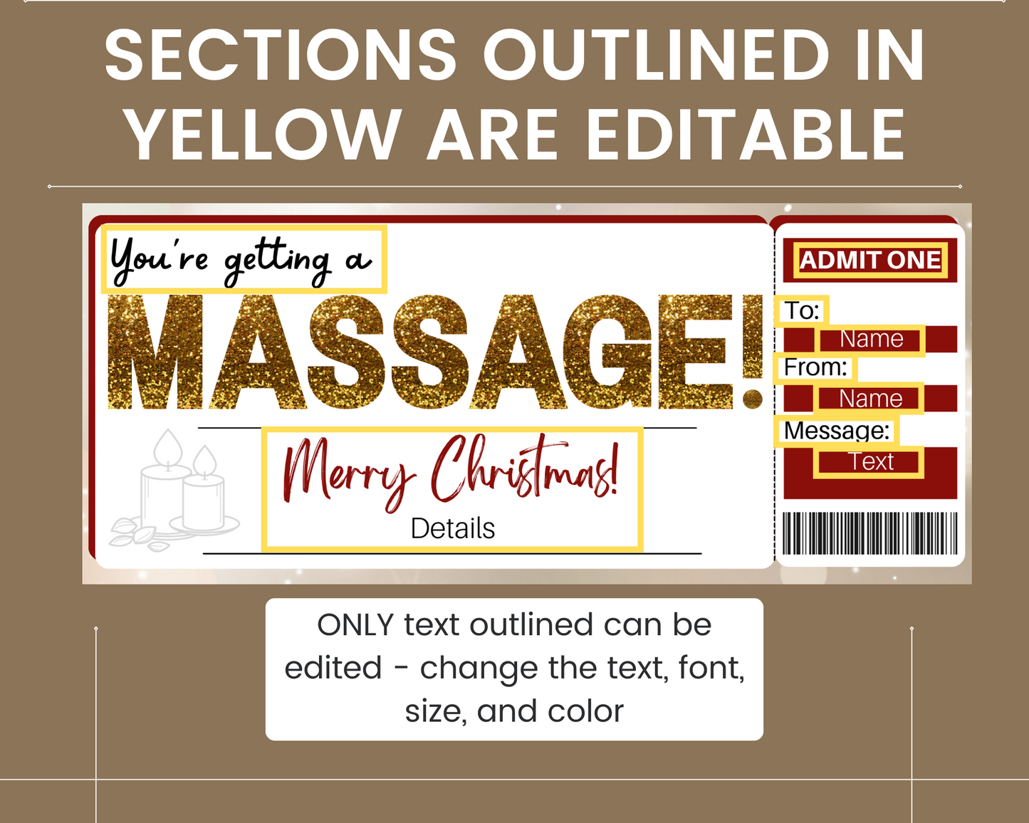 Christmas Massage Gift Certificate Template