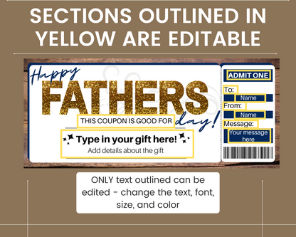 Father's Day Customizable Gift Coupon